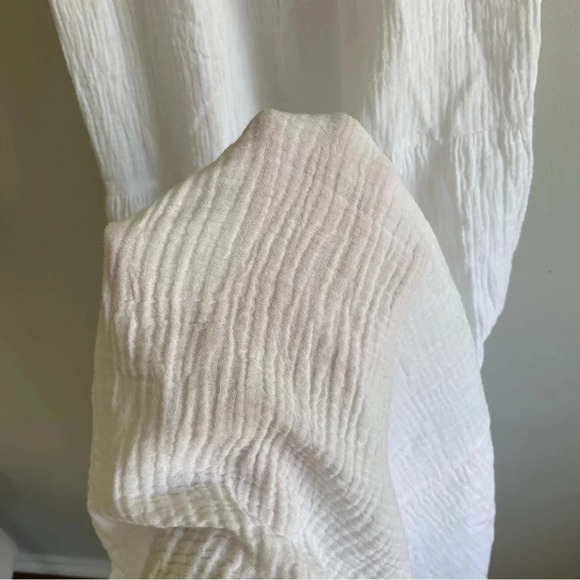 BB Dakota STEVE Madden White Cotton Gauze Tiered Maxi Dress Size M - Picture 10 of 15